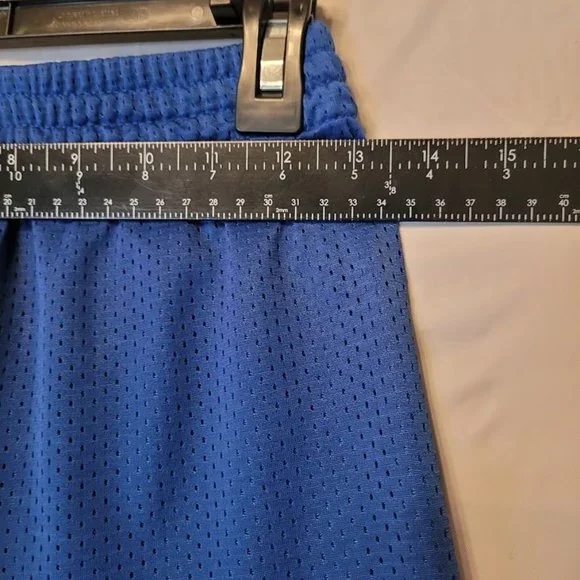 Vintage Starter Blue Mesh Running Sweat Shorts With Pockets Size L 10-12 - Picture 13 of 14